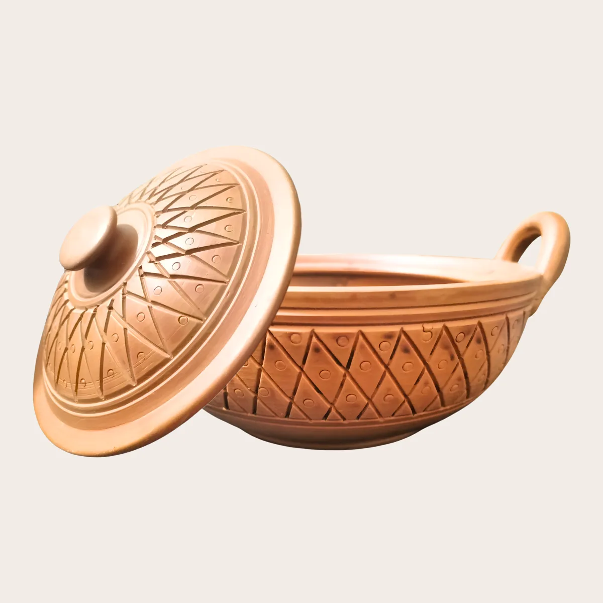 Carved Clay Cooking Pot