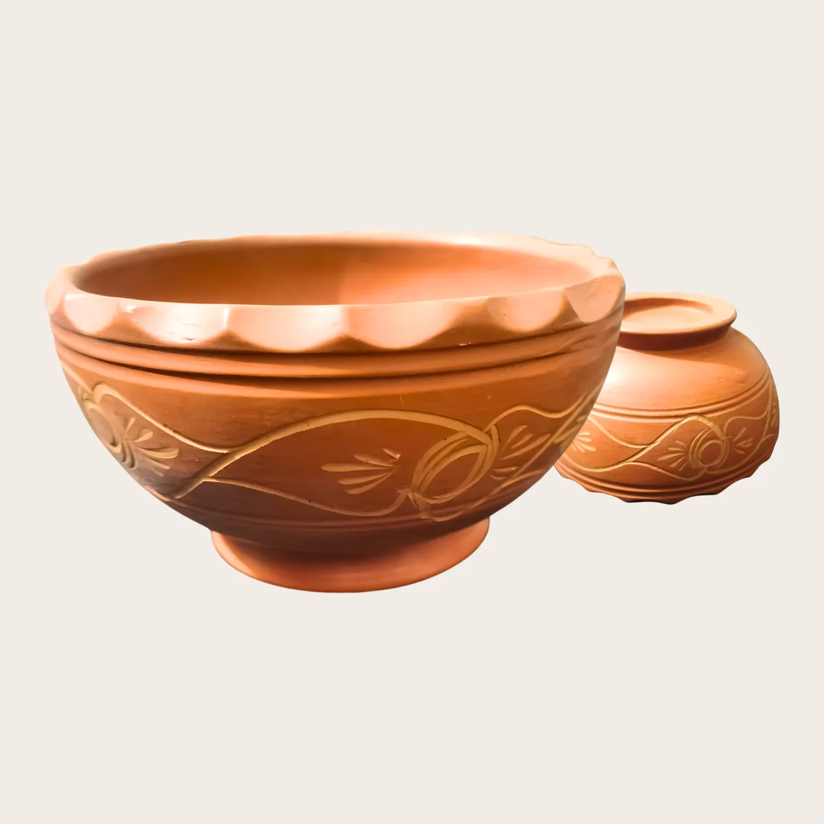 Engraved Clay Bowl