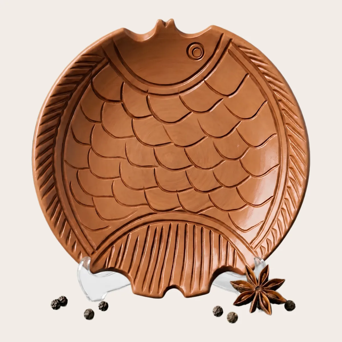 Fish-Shaped Clay Plate