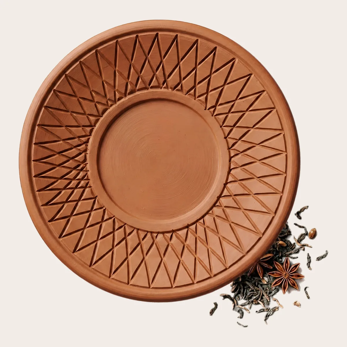Lattice Carved Tea Plate