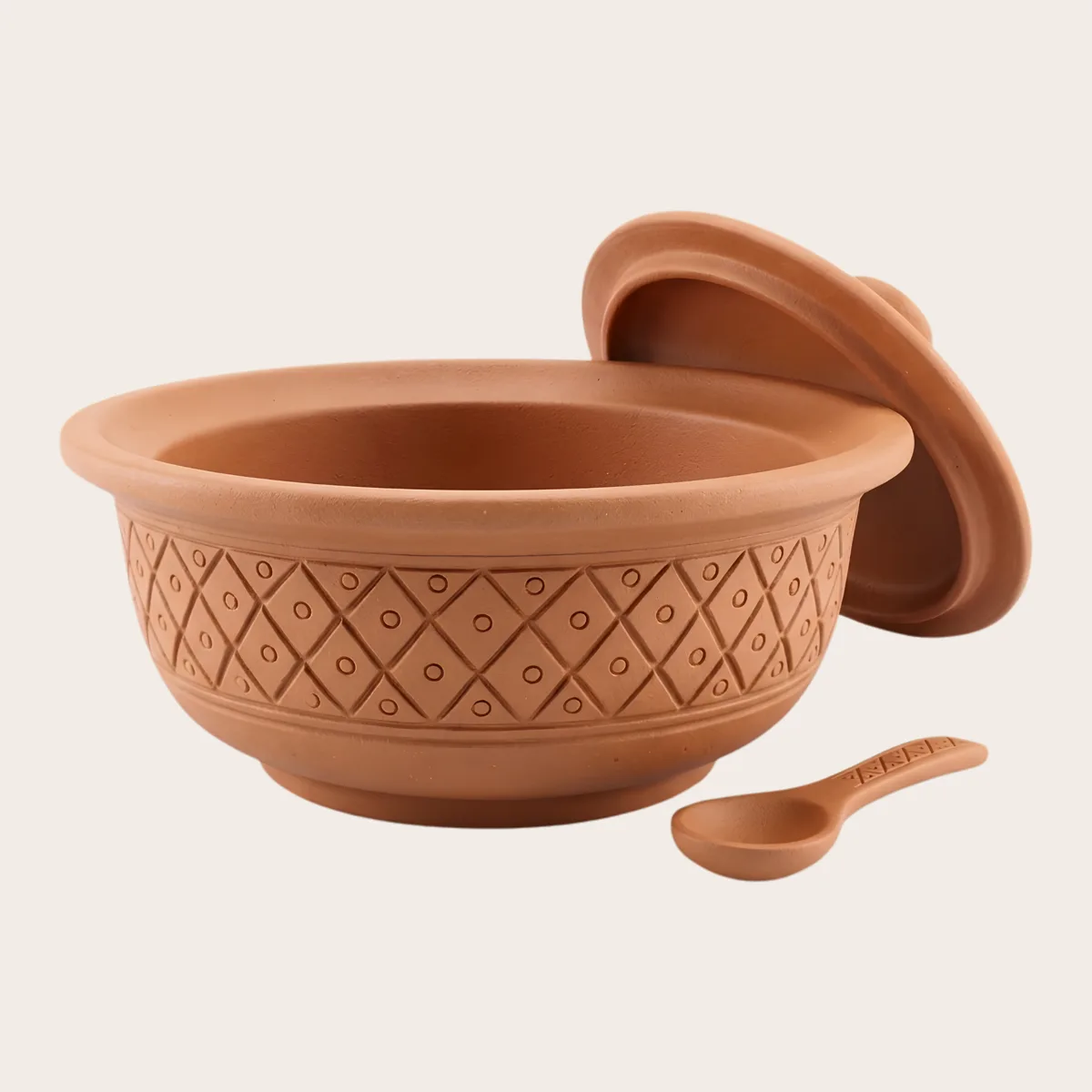 Lidded Clay Soup Bowl